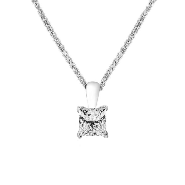 Lab grown platinum 1.07ct D VVS2 princess cut diamond pendant