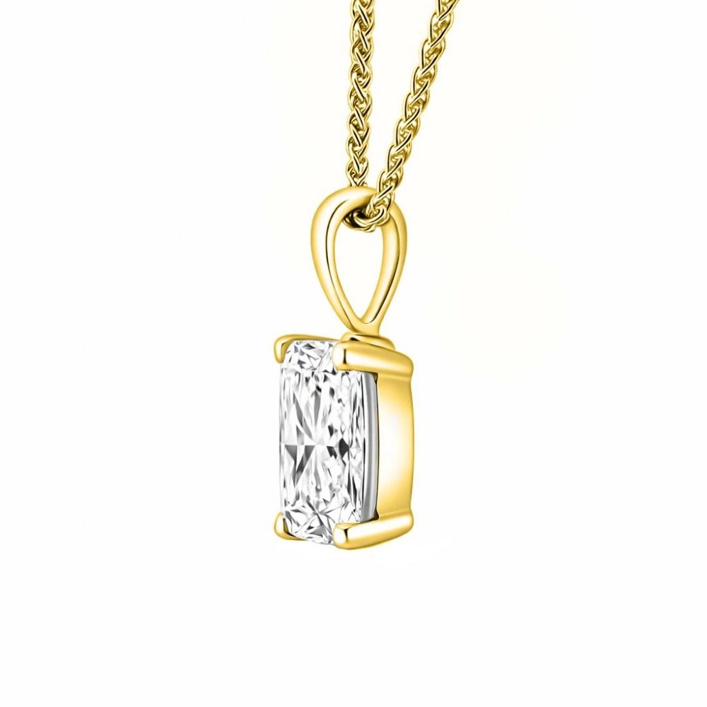 LG 18ct yellow gold 3.00ct D VVS2 radiant cut diamond pendant