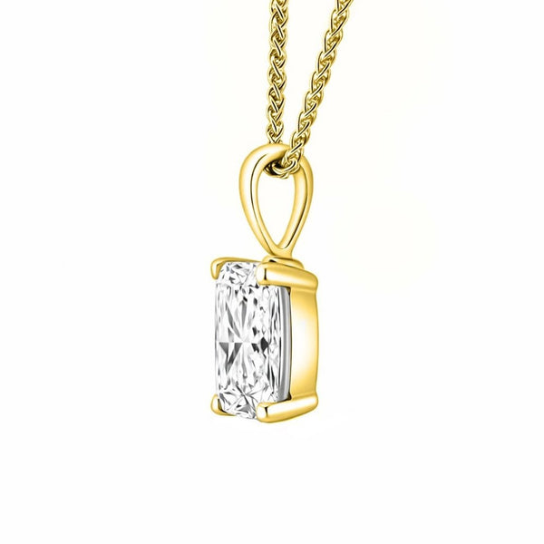 LG 18ct yellow gold 3.00ct D VVS2 radiant cut diamond pendant