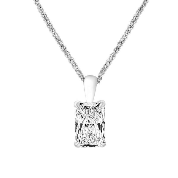 Lab grown platinum 3.02ct D VVS2 IGI radiant cut diamond pendant