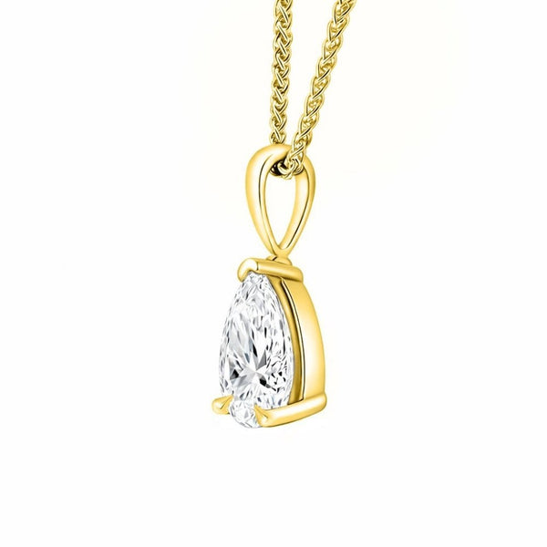 LG 18ct yellow gold 3.00ct D VVS2 IGI pear cut diamond pendant