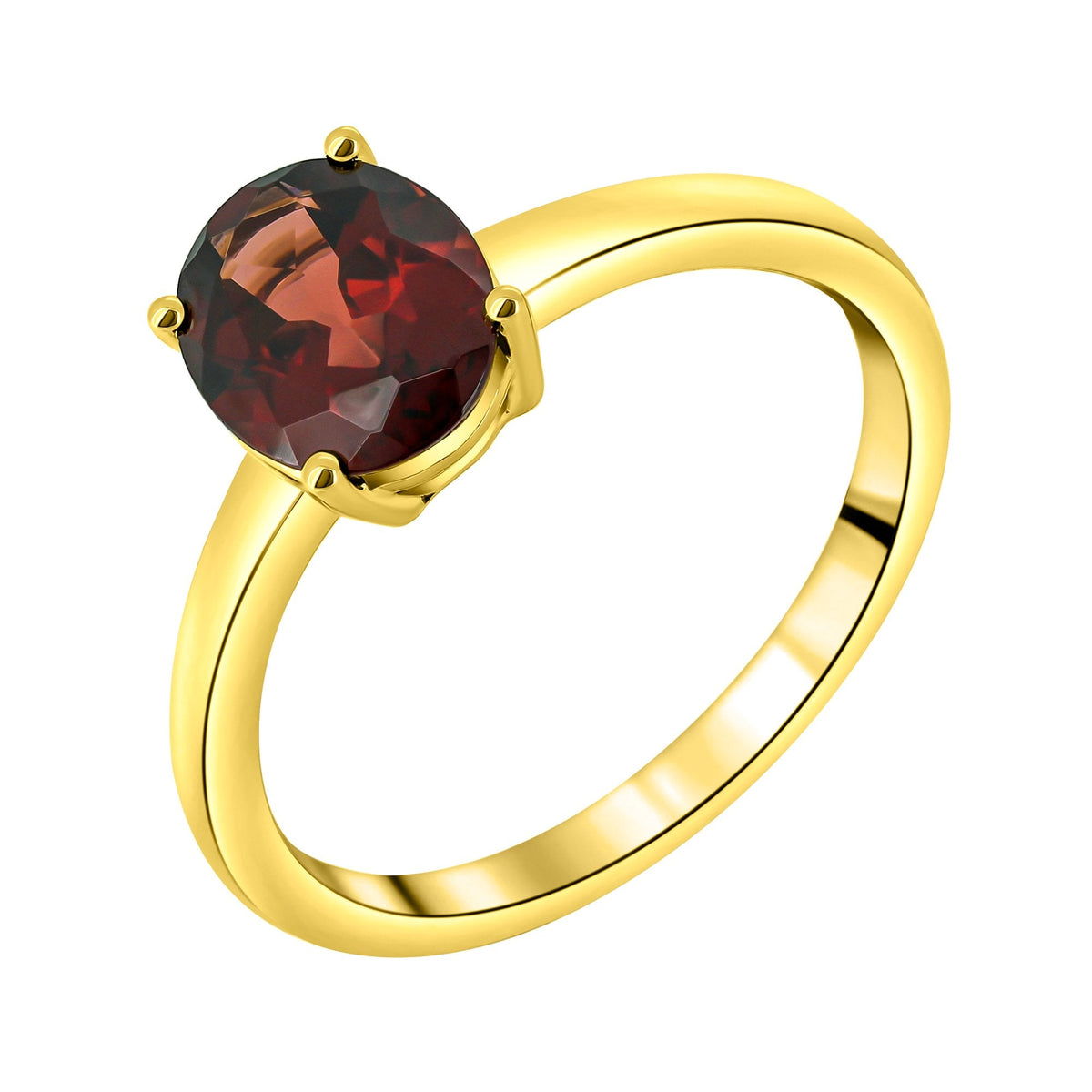 9ct rose gold 9mm x 7mm oval garnet ring