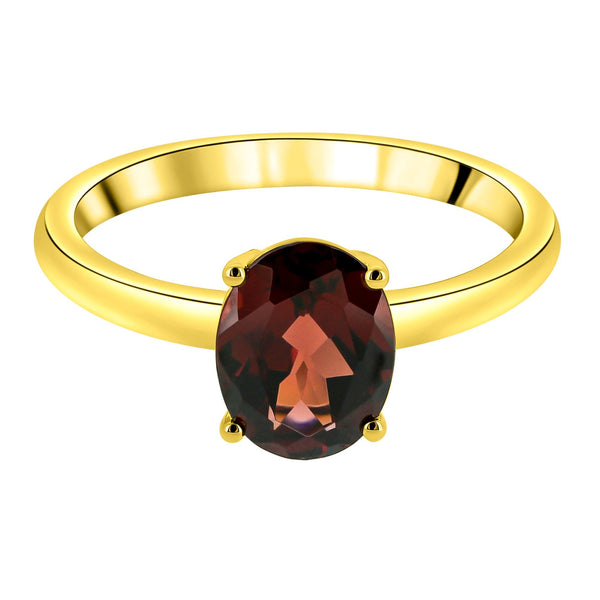 9ct rose gold 9mm x 7mm oval garnet ring