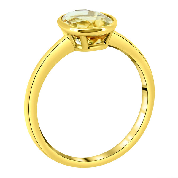9ct yellow gold 9mm x 7mm oval citrine ring