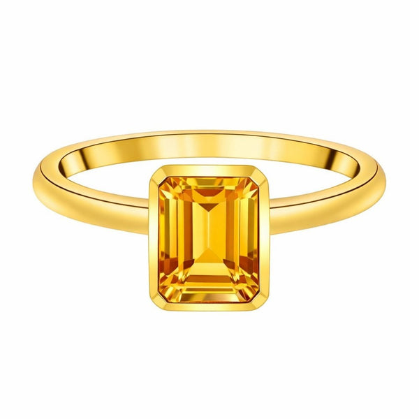 9ct yellow gold 8mm x 6mm citrine ring
