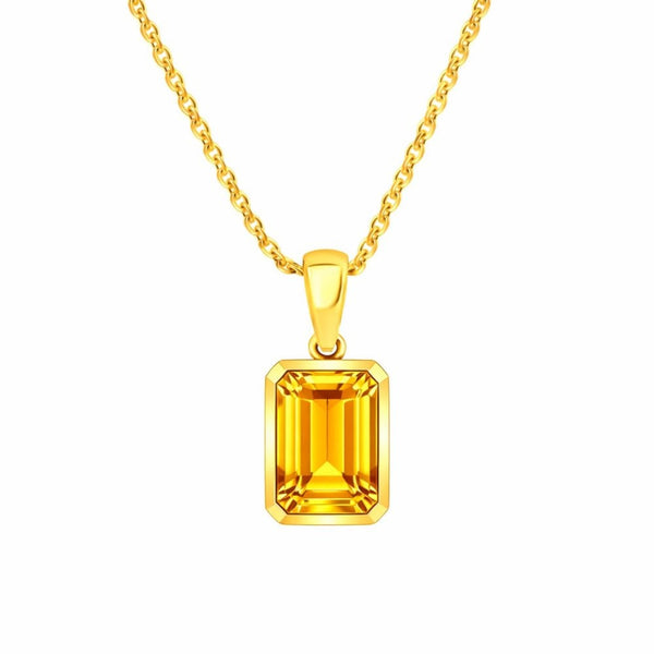 9ct yellow gold 8mm x 6mm citrine pendant