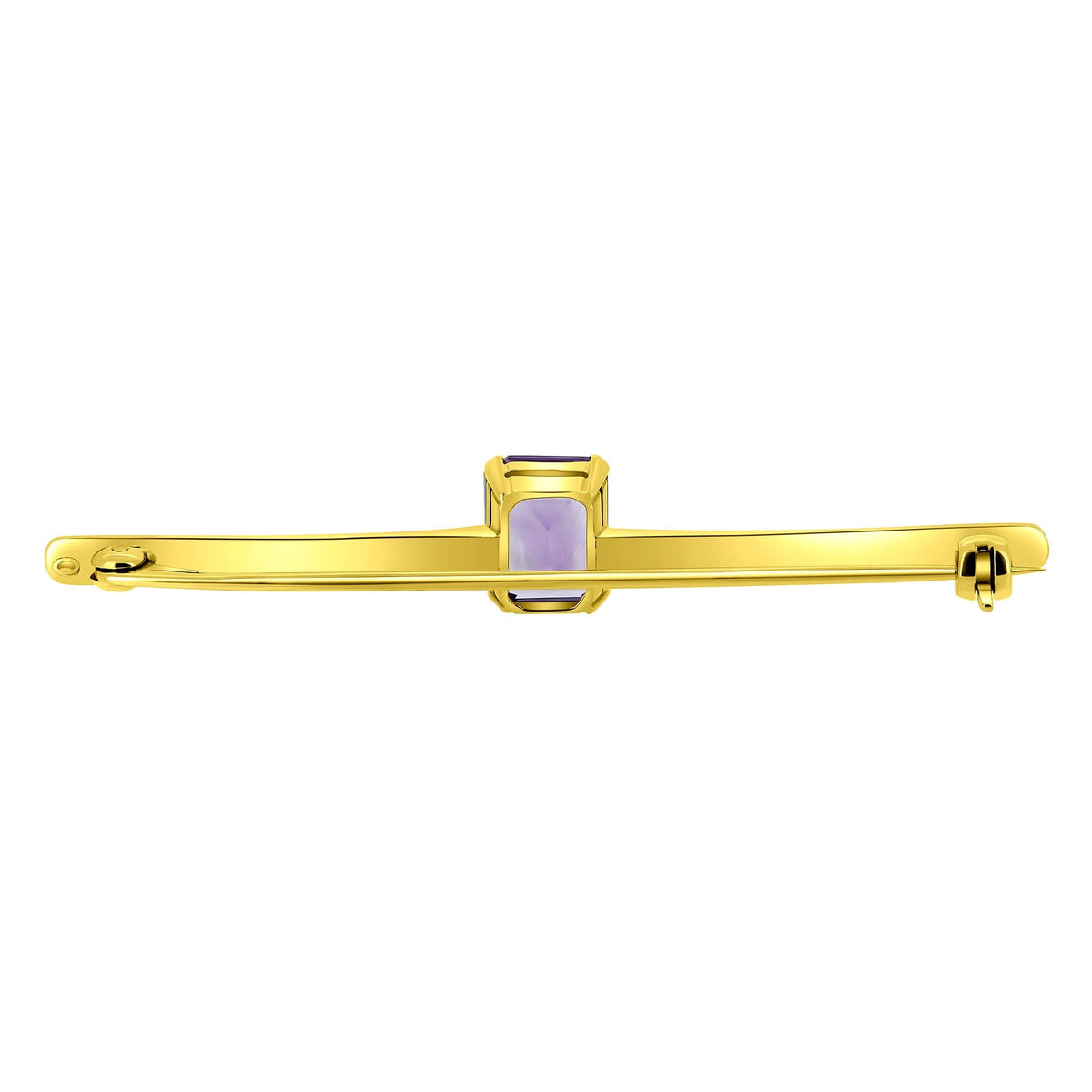 Preowned 9ct yellow gold 9mm x 7mm amethyst brooch