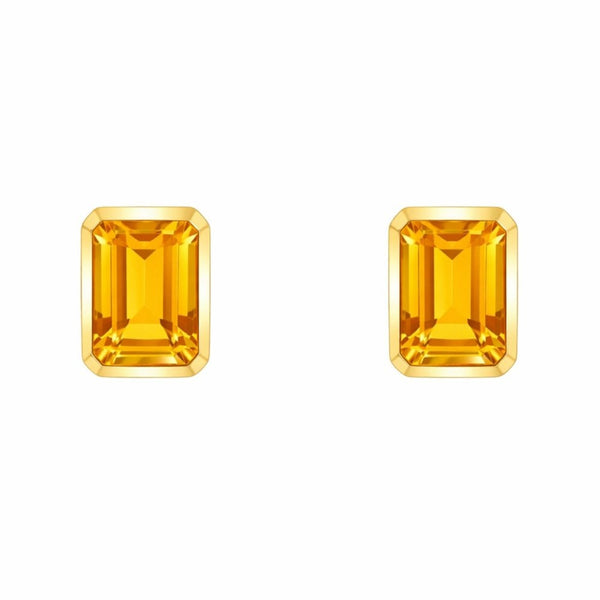 9ct yellow gold 7mm x 5mm citrine earrings