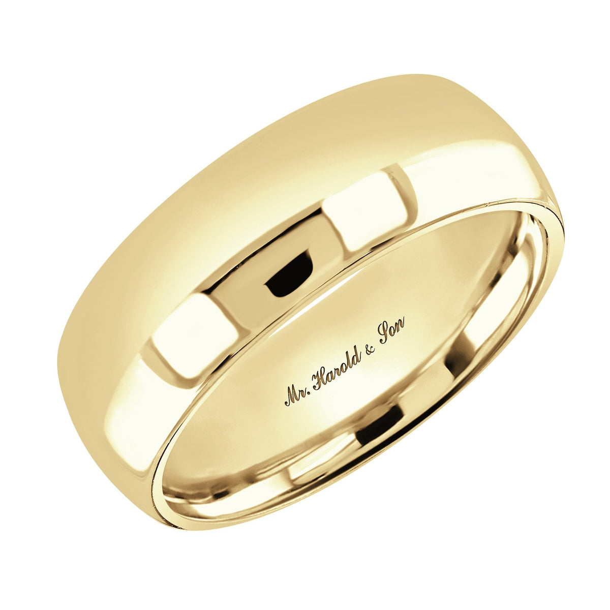 Platinum 8.0mm heavy weight court wedding ring