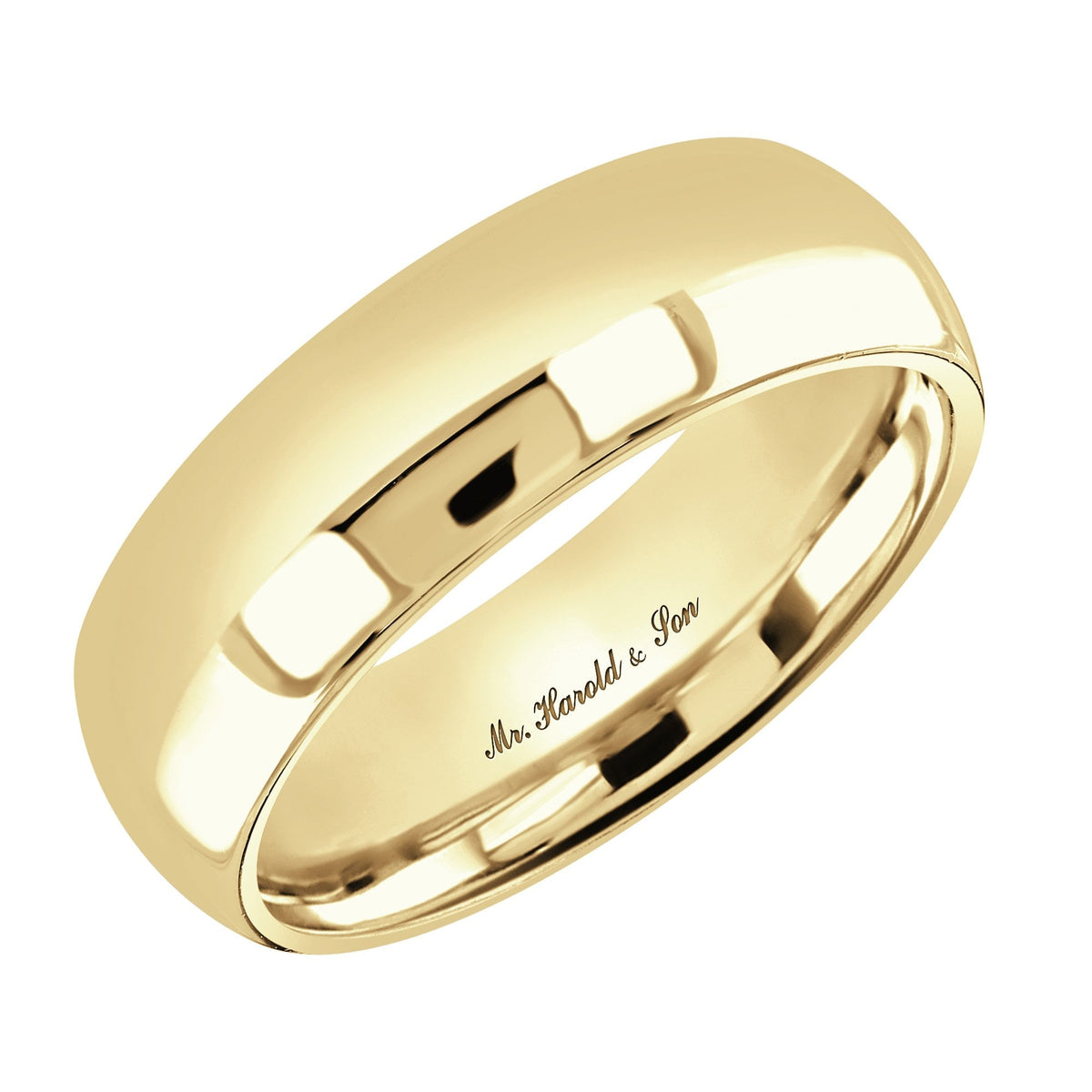 18ct yellow gold 7.0mm heavy weight court wedding ring