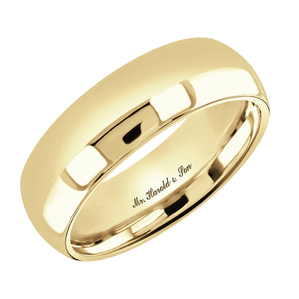 18ct yellow gold 7.0mm heavy weight court wedding ring