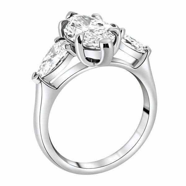 Lab grown platinum 4.01ct D VVS2 marquise & pear diamond ring
