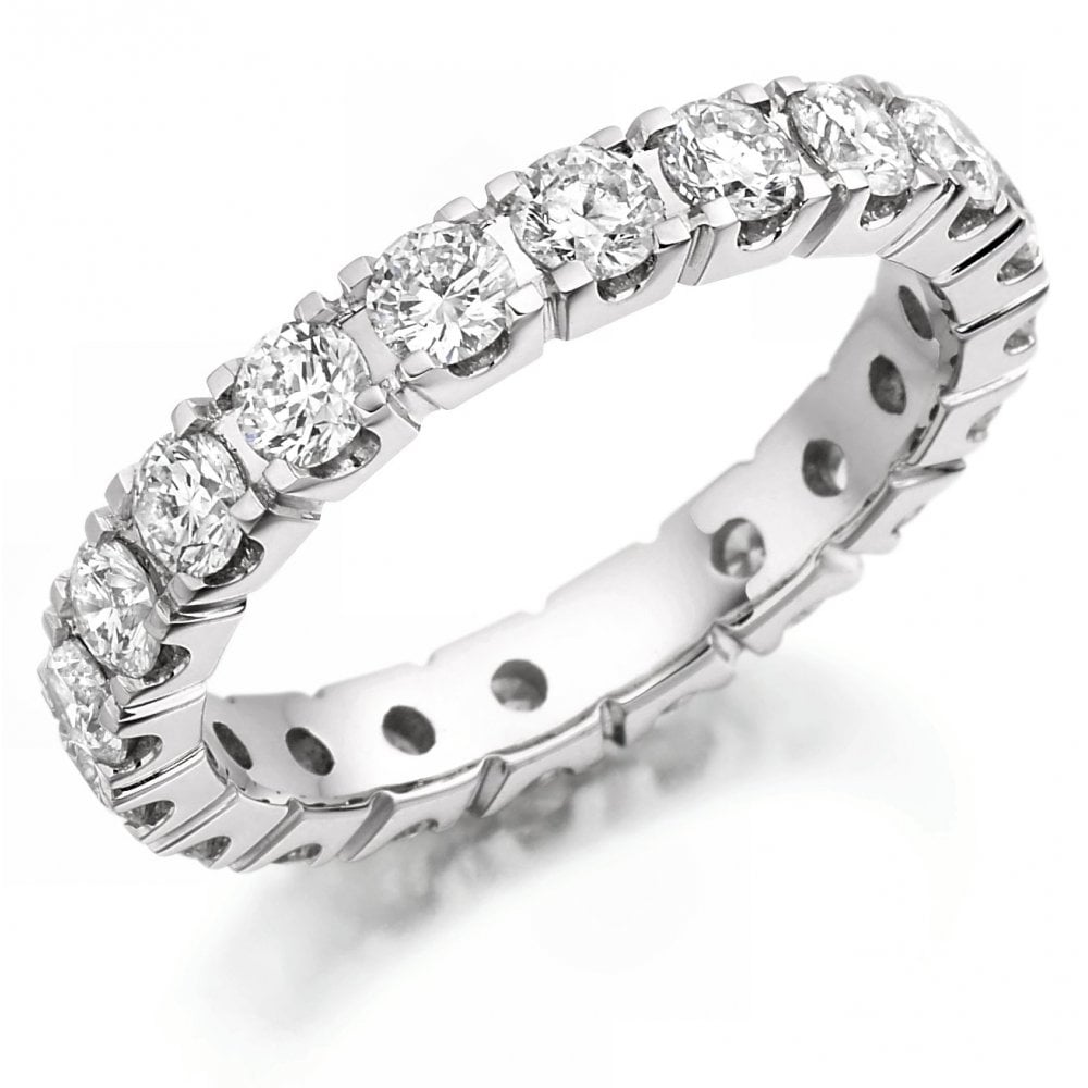Platinum 2.00ct round brilliant cut diamond full eternity ring