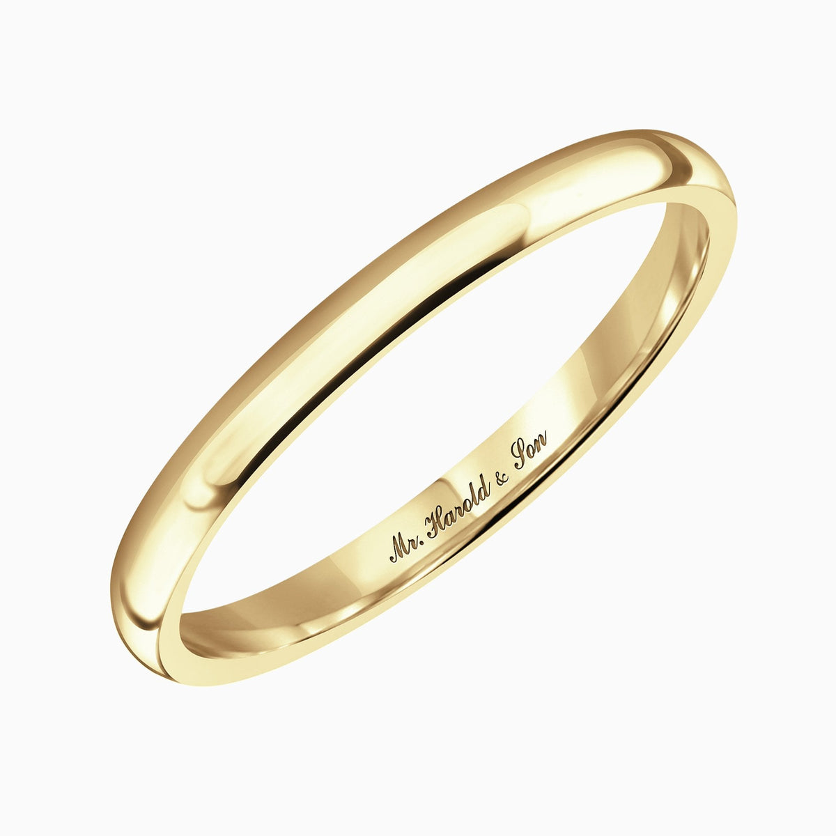 18ct yellow gold 2.0mm heavy weight court wedding ring