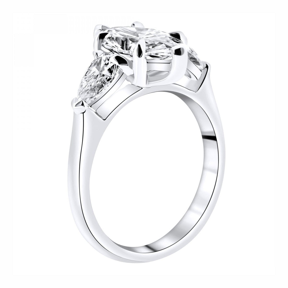 Lab grown platinum 2.97ct D VVS2 marquise & pear diamond ring