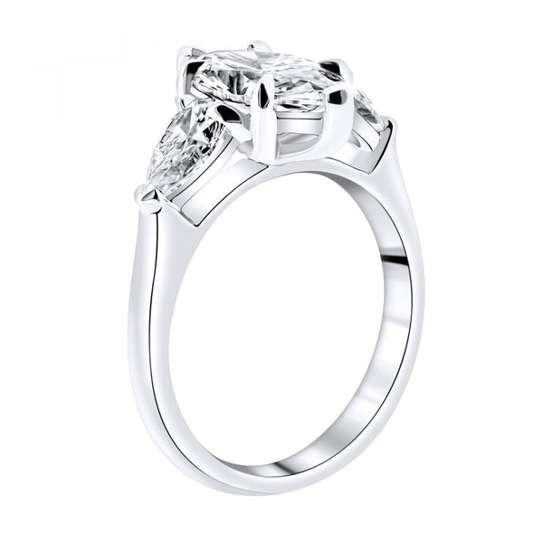 Lab grown platinum 2.97ct D VVS2 marquise & pear diamond ring
