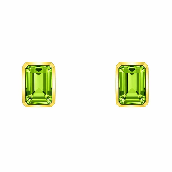 9ct yellow gold 7mm x 5mm peridot earrings