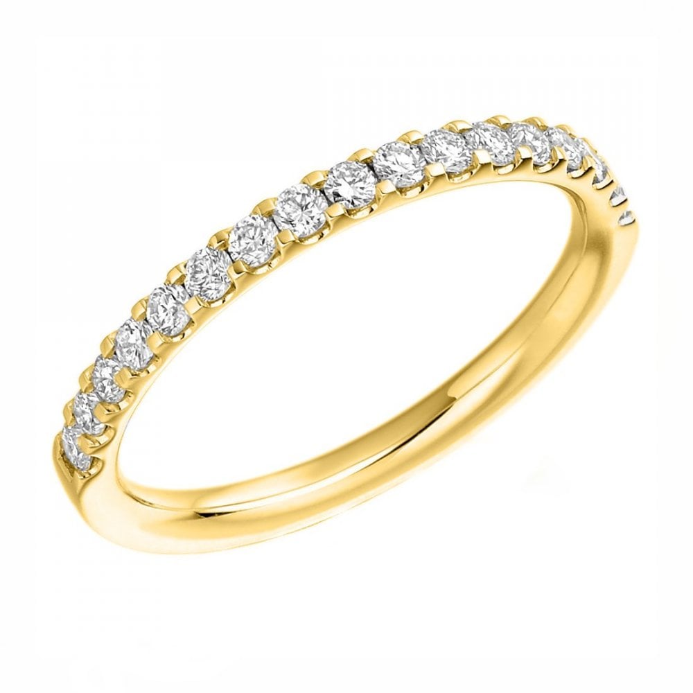 Lab grown 18ct yellow gold 0.33ct round half eternity ring