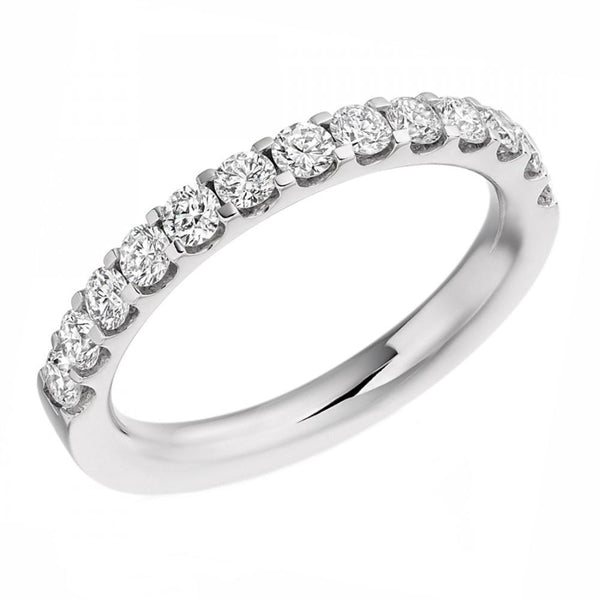 Lab grown platinum 0.75ct round brilliant cut half eternity ring