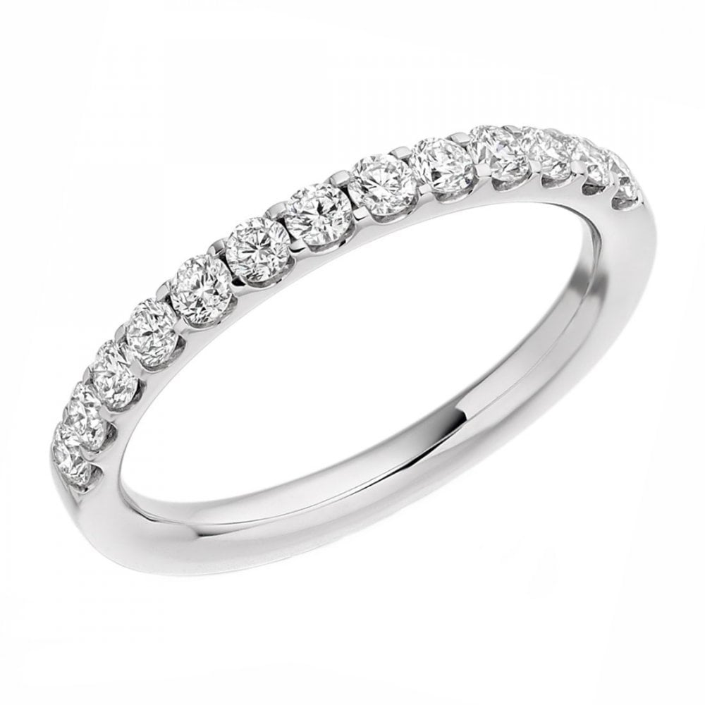 Lab grown platinum 0.50ct round brilliant cut half eternity ring