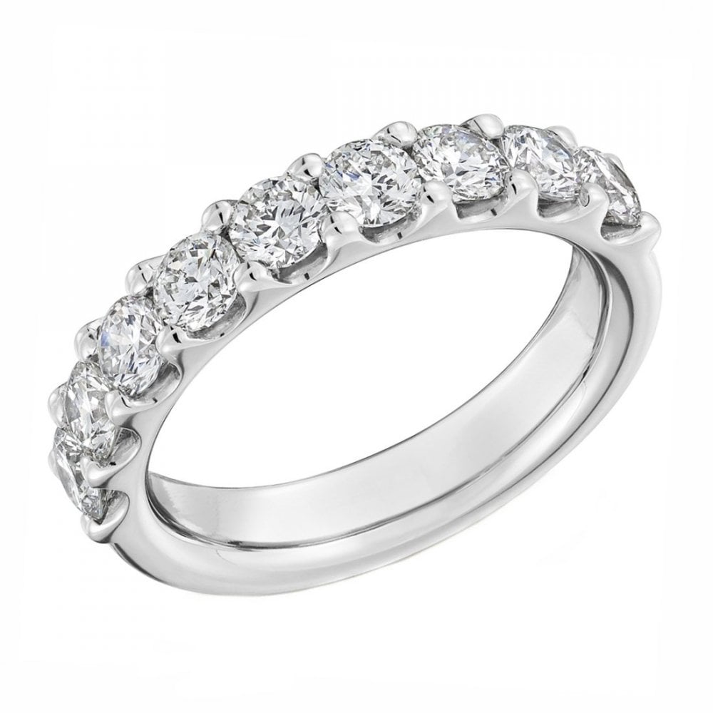 Lab grown platinum 1.50ct round brilliant cut half eternity ring