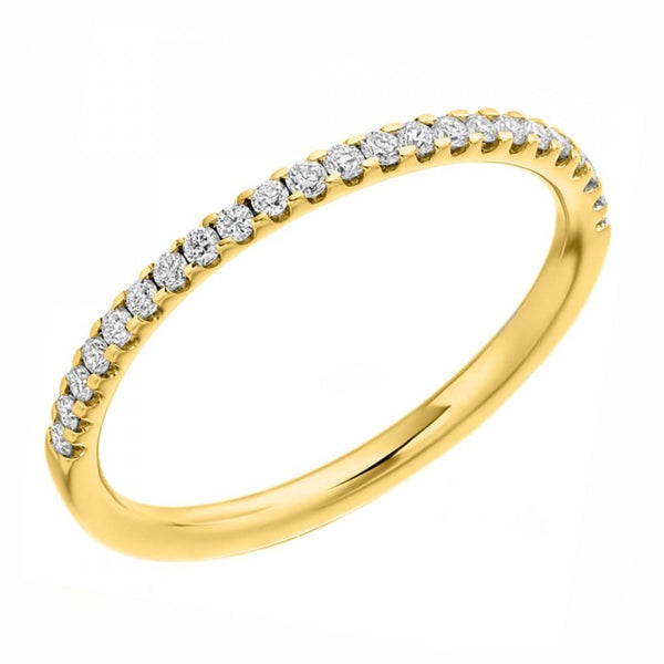 Lab grown 18ct yellow gold 0.25ct round half eternity ring