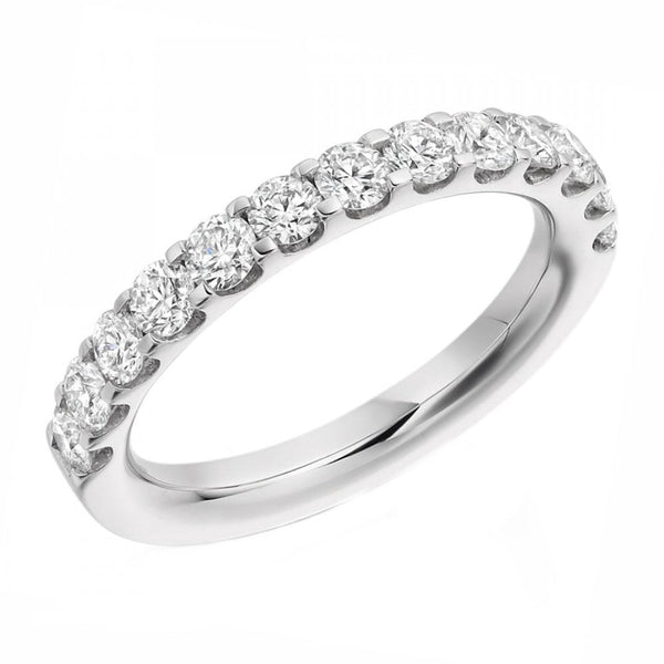 Lab grown platinum 1.00ct round brilliant cut half eternity ring