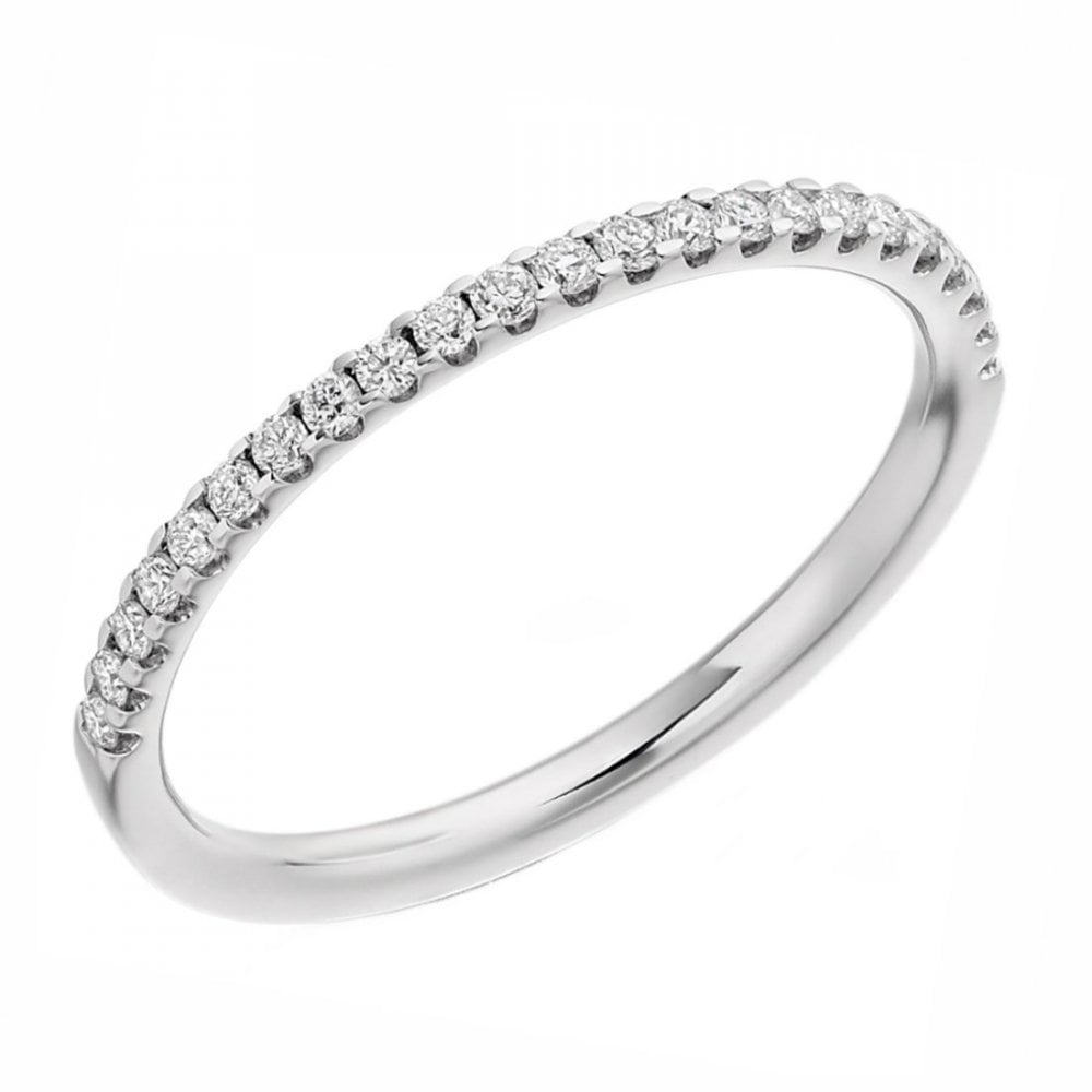 Lab grown platinum 0.25ct round brilliant half eternity ring
