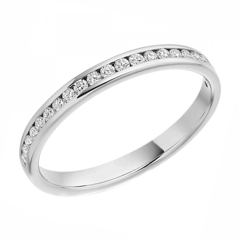 Lab grown platinum 0.25ct round brilliant cut half eternity ring