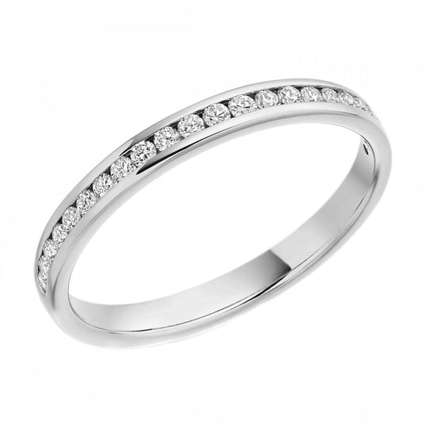 Lab grown platinum 0.25ct round brilliant cut half eternity ring
