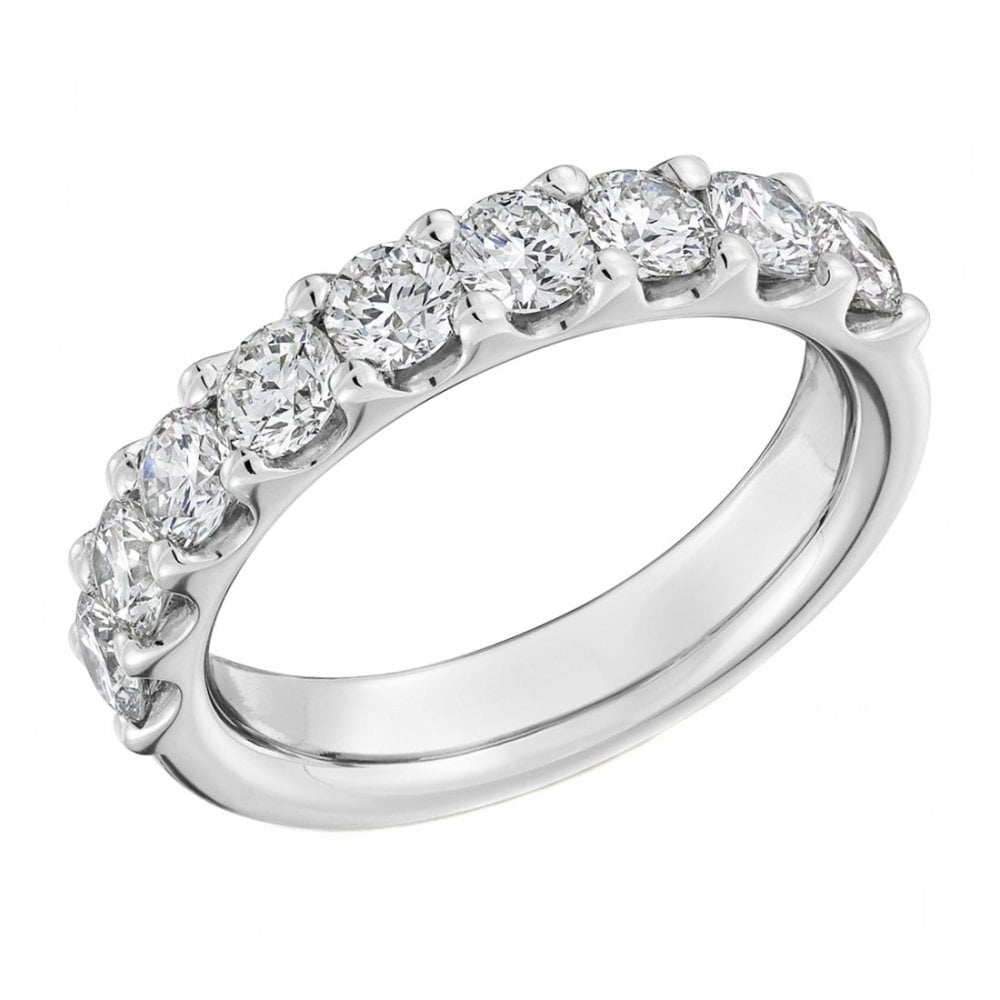 Platinum 1.50ct round brilliant cut diamond half eternity ring