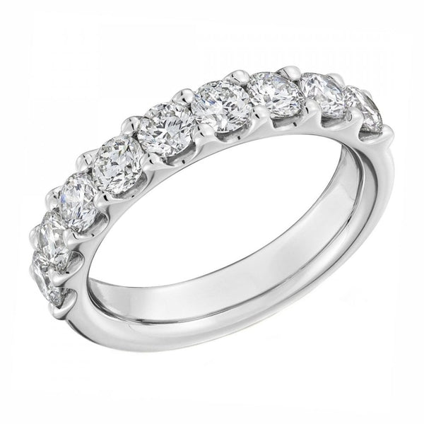 Platinum 1.50ct round brilliant cut diamond half eternity ring