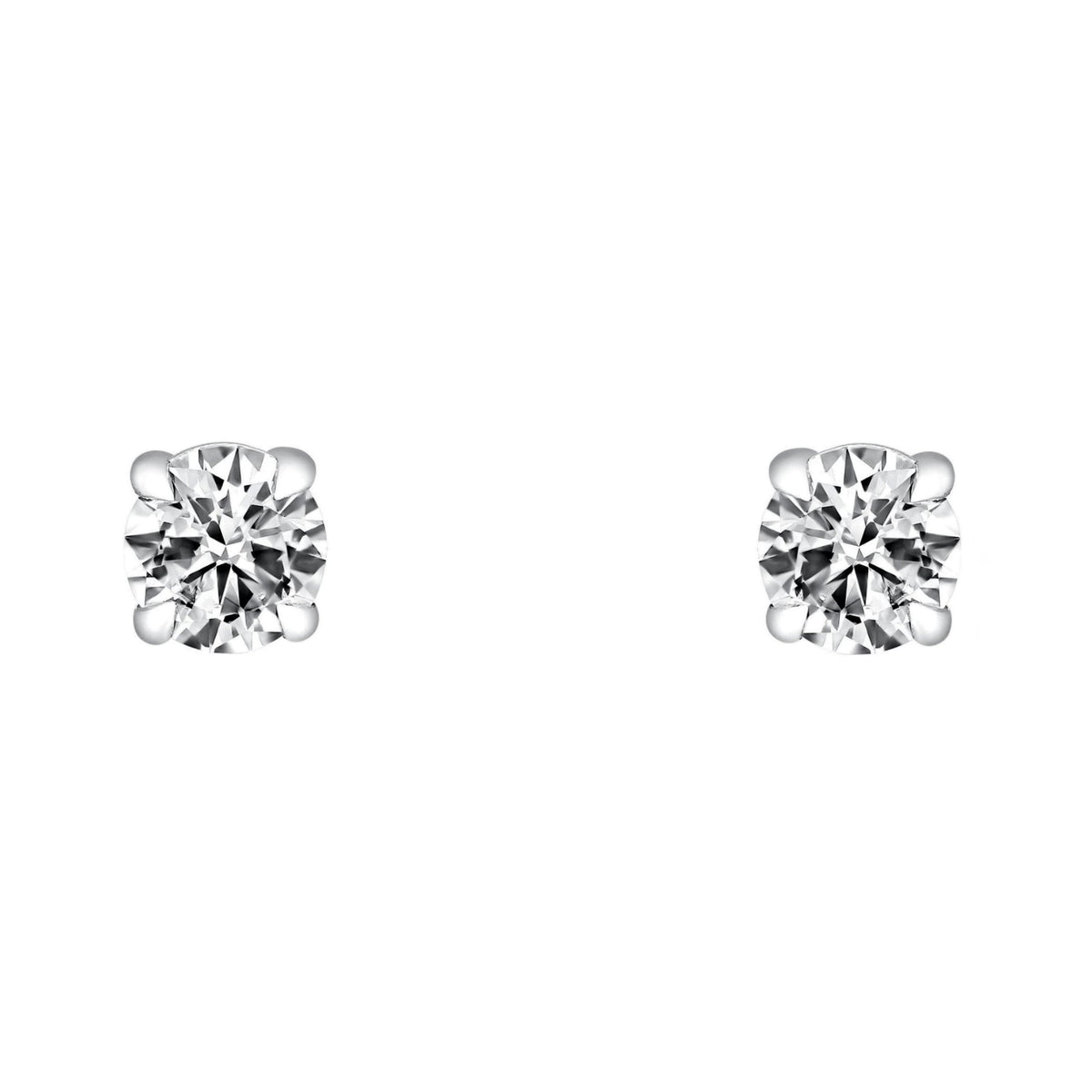 Platinum 0.90ct F VS2 GIA round brilliant diamond stud earrings