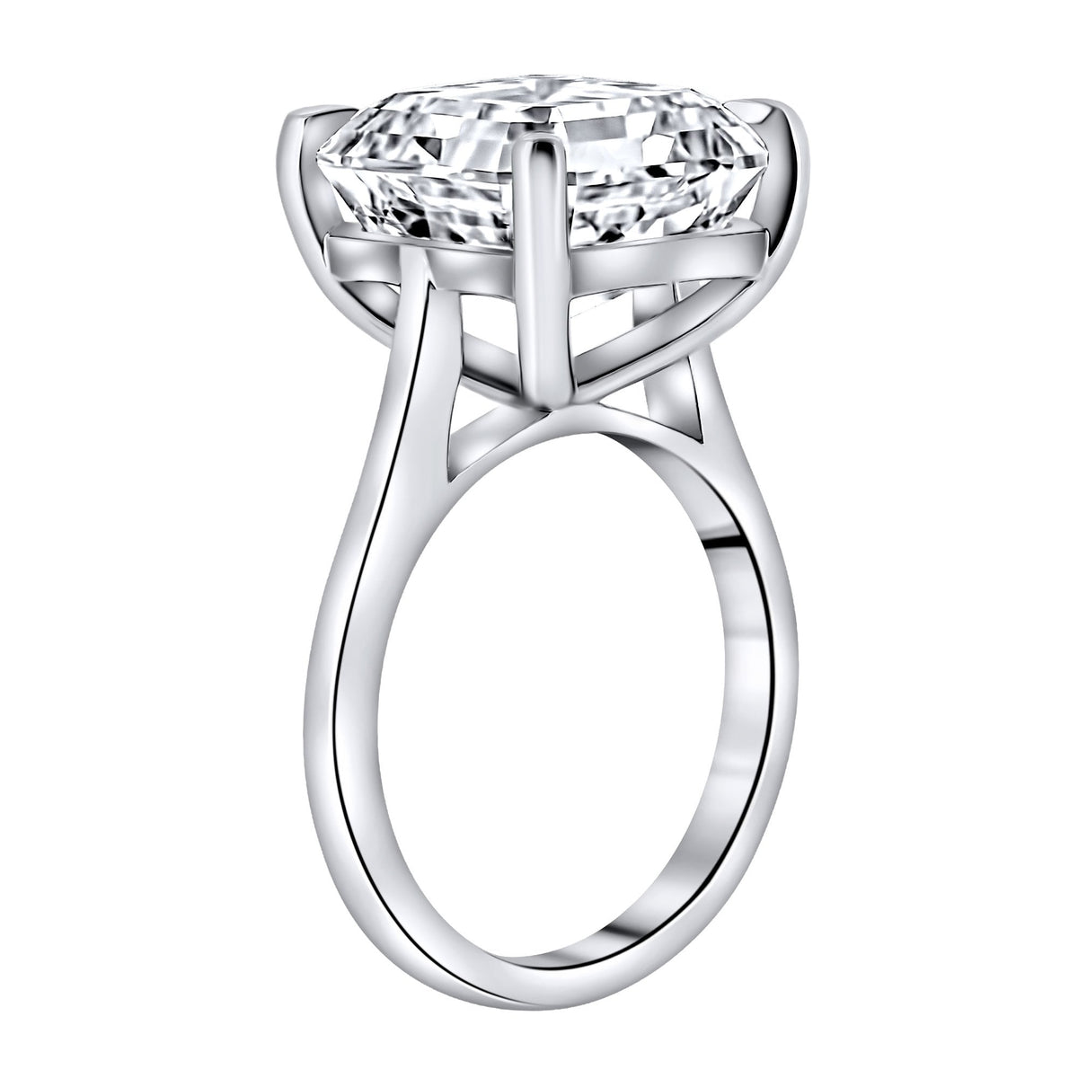 Lab grown platinum 10.03ct D VVS2 IGI asscher cut diamond ring