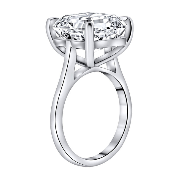 Lab grown platinum 10.03ct D VVS2 IGI asscher cut diamond ring
