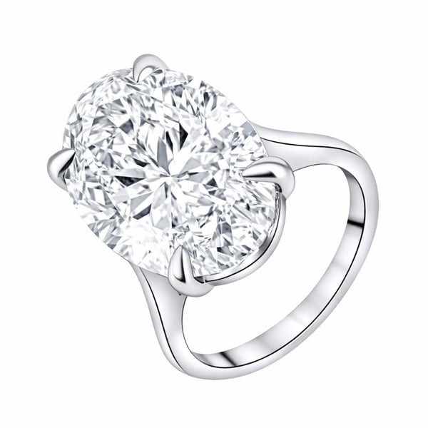 Lab grown platinum 12.26ct E VVS2 IGI oval cut diamond ring