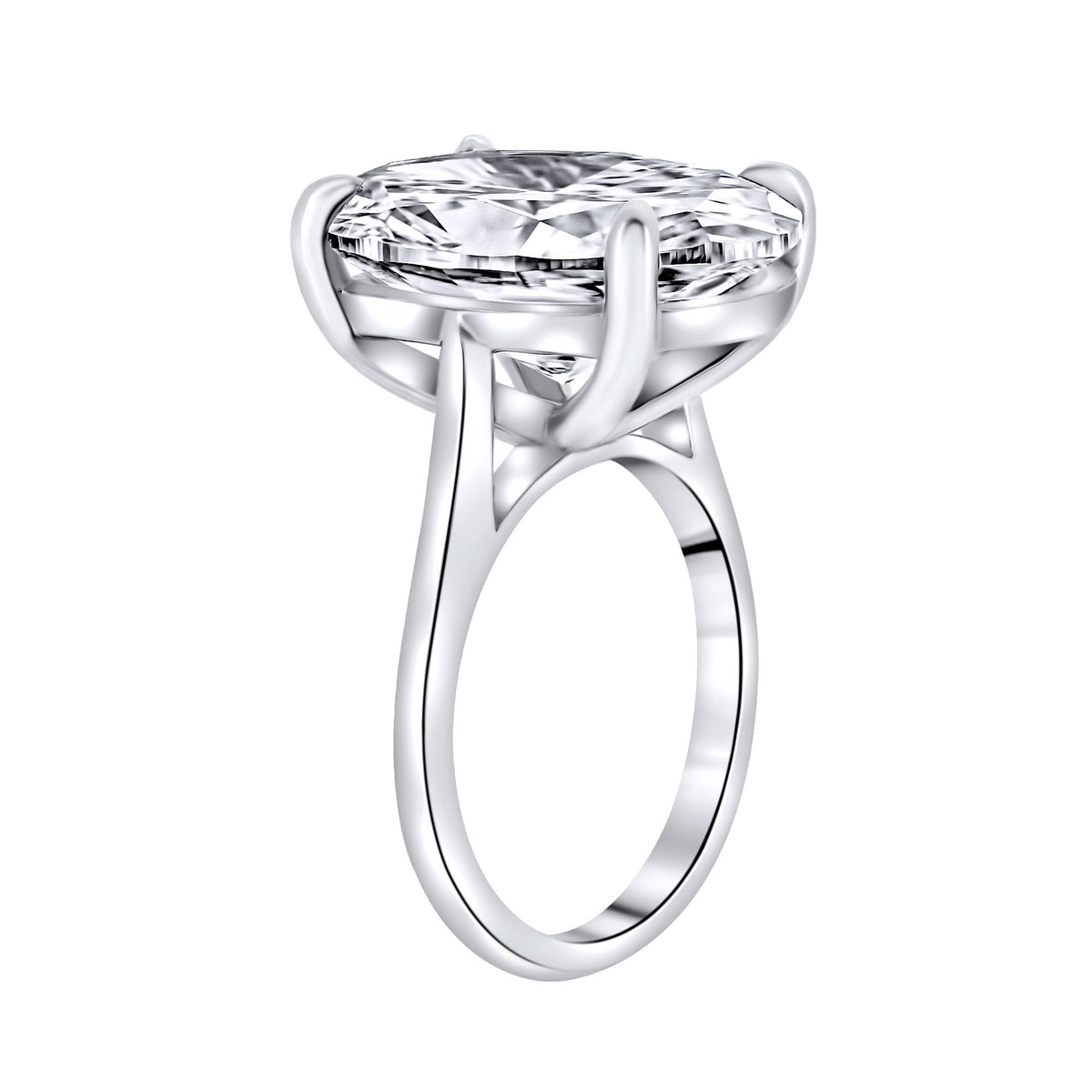 Lab grown platinum 12.26ct E VVS2 IGI oval cut diamond ring