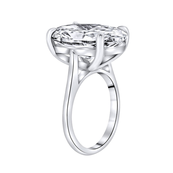 Lab grown platinum 12.26ct E VVS2 IGI oval cut diamond ring