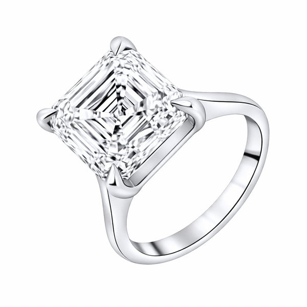 Lab grown platinum 10.03ct D VVS2 IGI asscher cut diamond ring