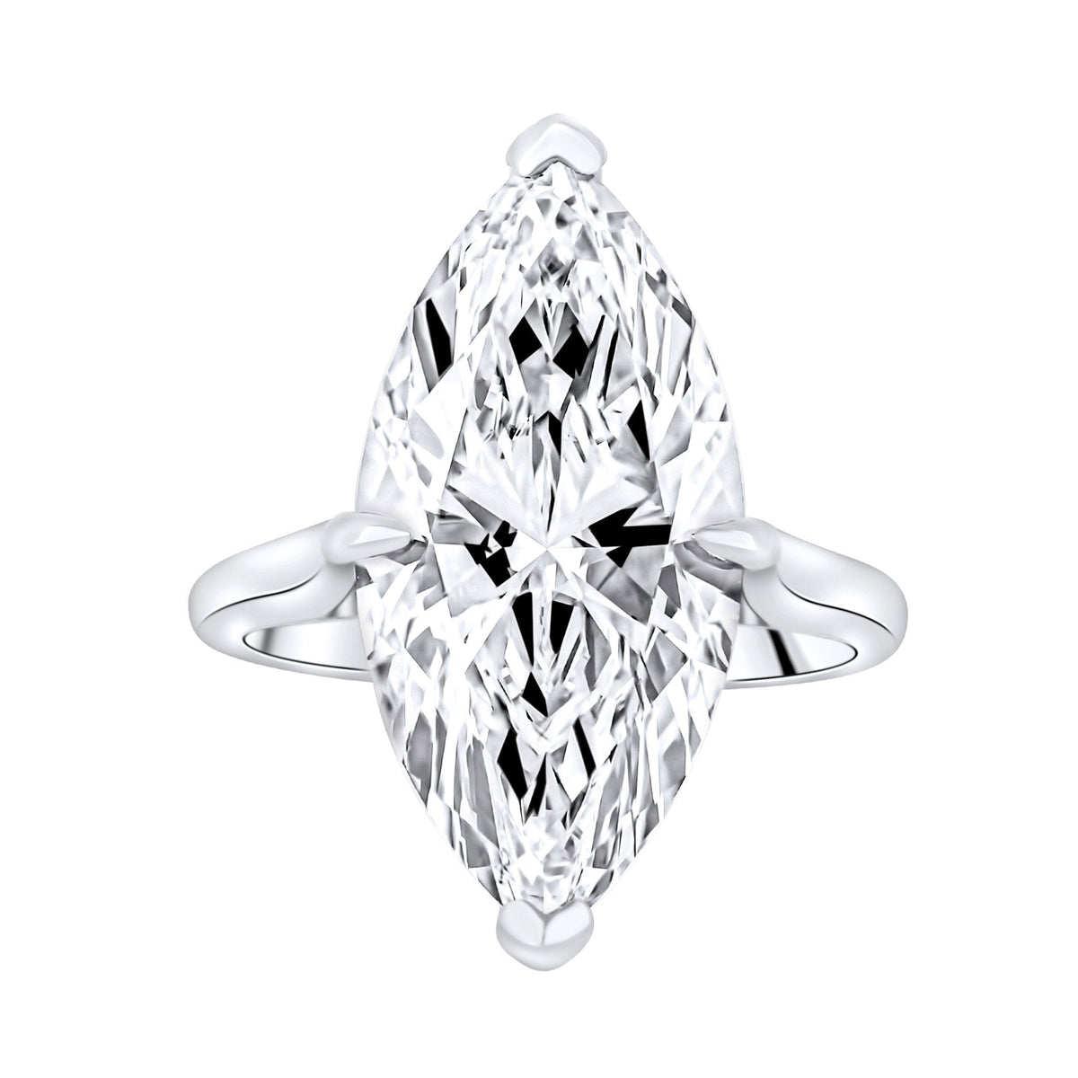 Lab grown platinum 8.42ct E VVS2 IGI marquise cut diamond ring