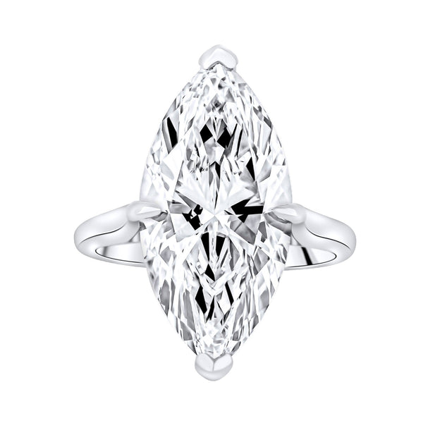 Lab grown platinum 8.42ct E VVS2 IGI marquise cut diamond ring
