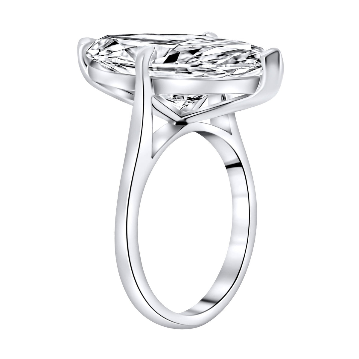 Lab grown platinum 8.42ct E VVS2 IGI marquise cut diamond ring