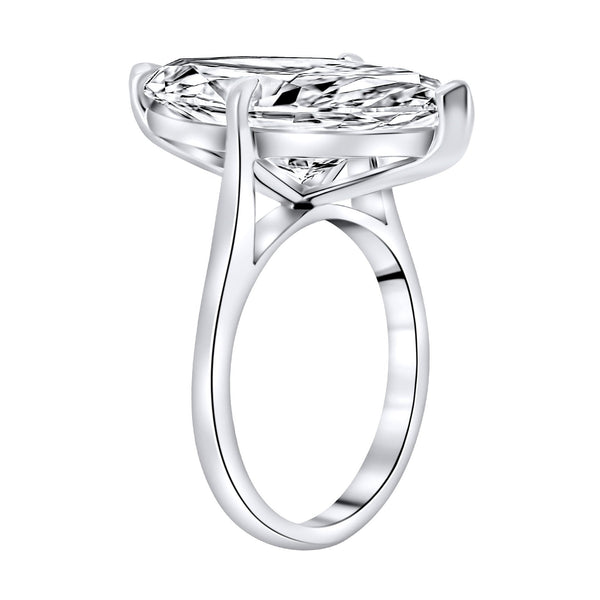 Lab grown platinum 8.42ct E VVS2 IGI marquise cut diamond ring