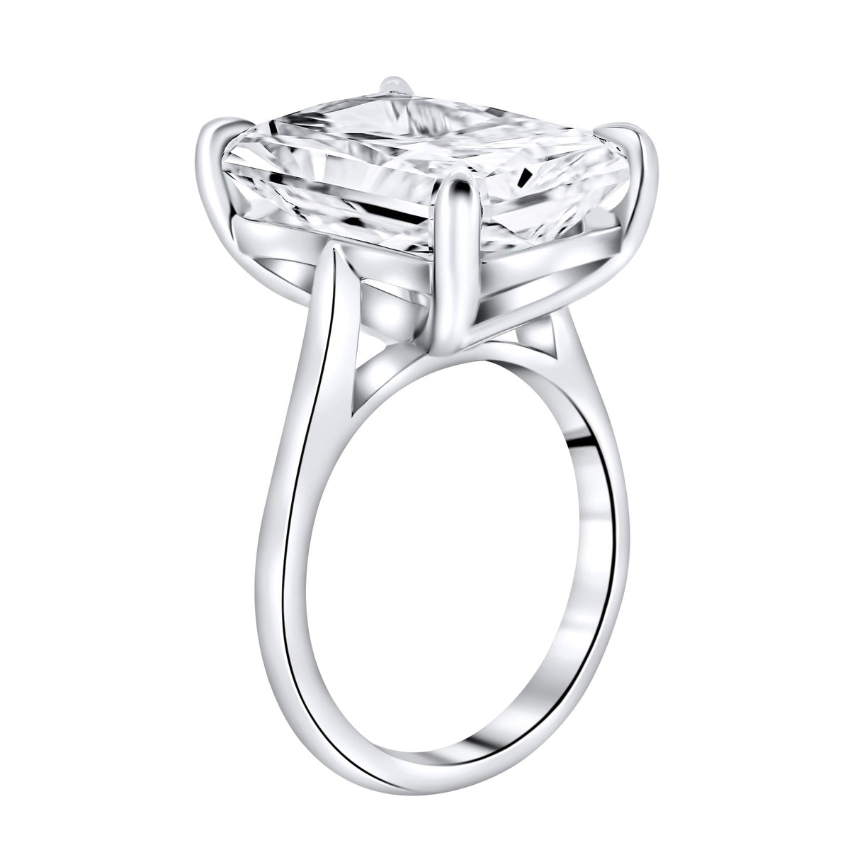 Lab grown platinum 12.29ct D VVS2 IGI radiant cut diamond ring