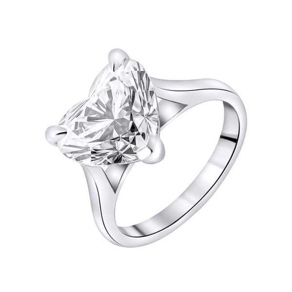Lab grown platinum 5.03ct D VVS2 IGI heart cut diamond ring