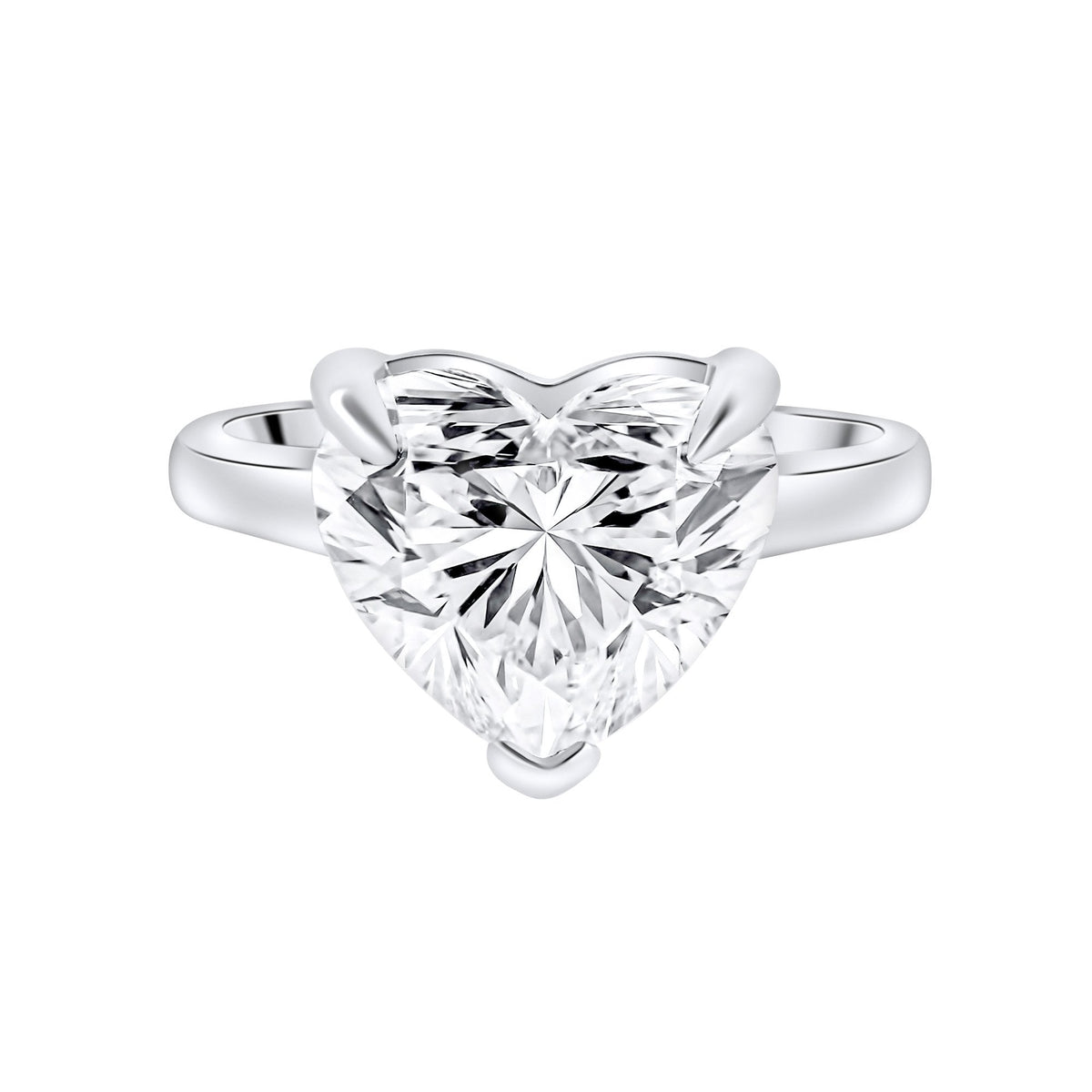 Lab grown platinum 5.03ct D VVS2 IGI heart cut diamond ring
