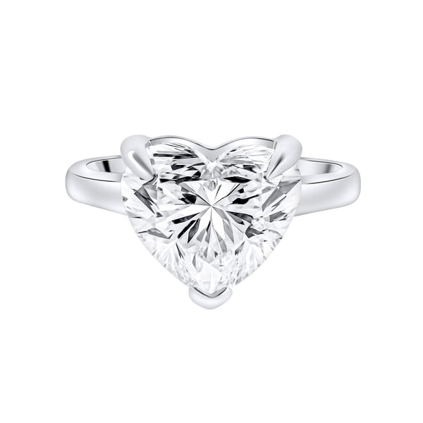Lab grown platinum 5.03ct D VVS2 IGI heart cut diamond ring