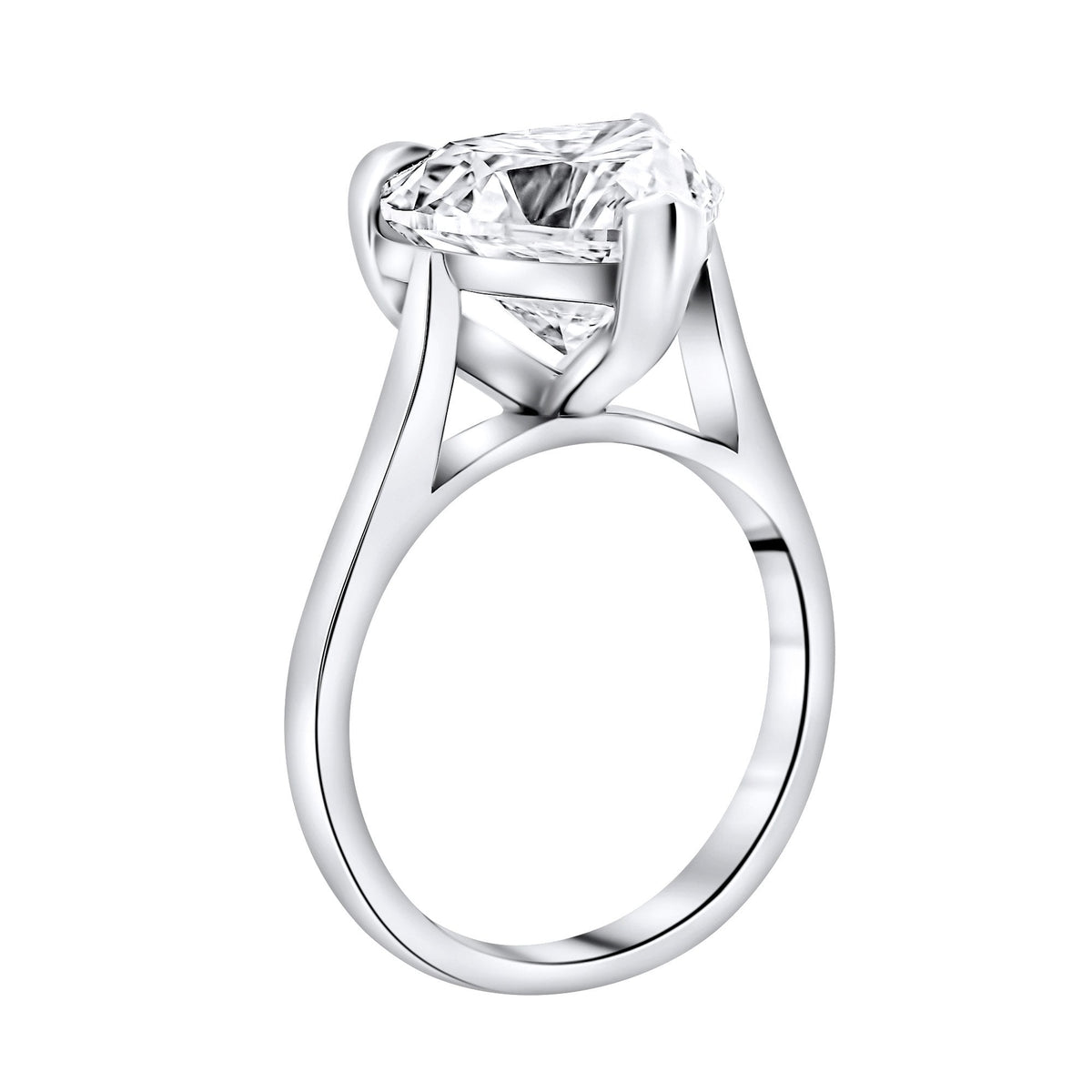 Lab grown platinum 5.03ct D VVS2 IGI heart cut diamond ring