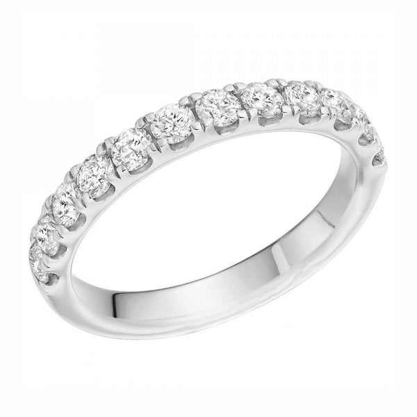 Platinum 0.75ct round brilliant cut diamond half eternity ring