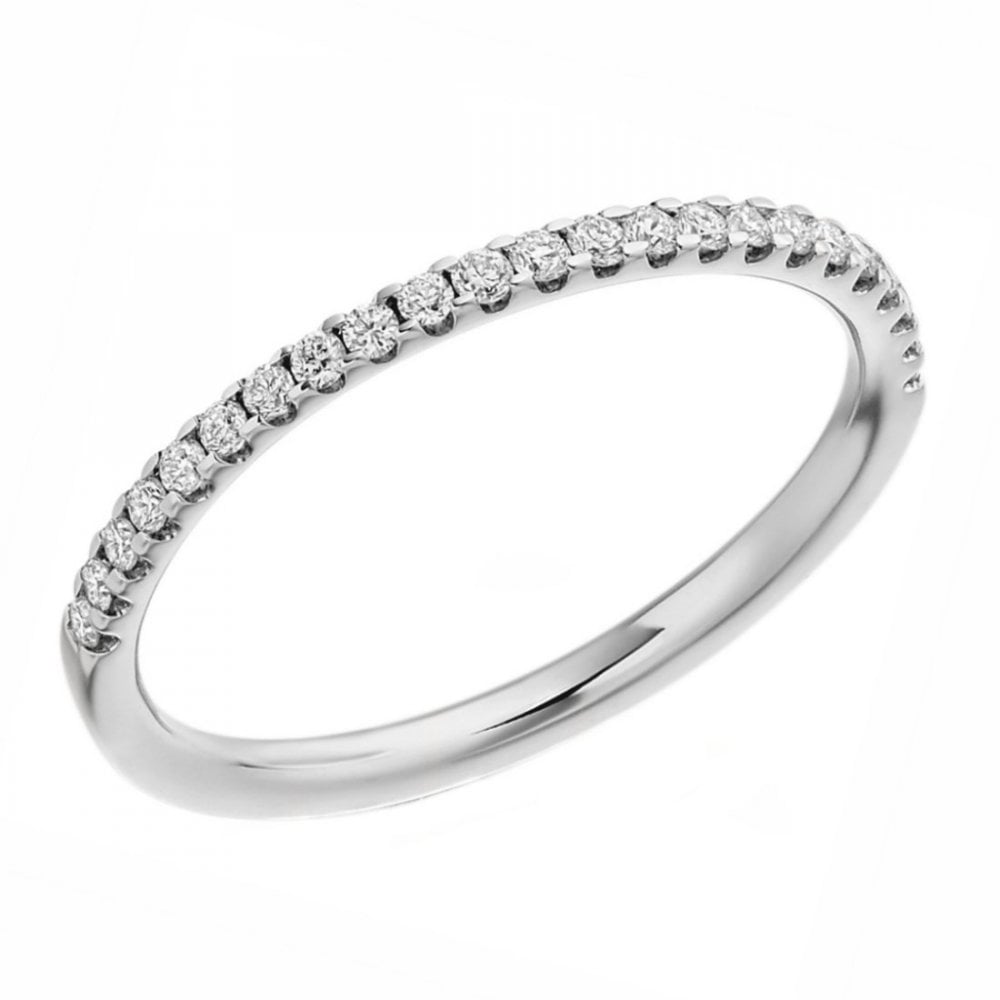 Platinum 0.25ct round brilliant cut diamond half eternity ring